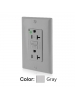 Leviton GFTR2-HGG - 20A - 125 V - NEMA 5-20R - SmartlockPro Slim Self-Test GFCI Receptacle - Extra-Heavy Duty Hospital Grade - Tamper-Resistant - 20 Amp Feed-Through - Gray